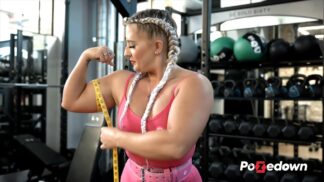 Pozedown Video Thumbnail of Charli Maria Huge Biceps Measurement